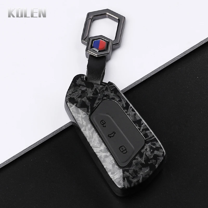 Premium ABS Carbon Fiber Car Key Case Cover for Smart Keyless Control