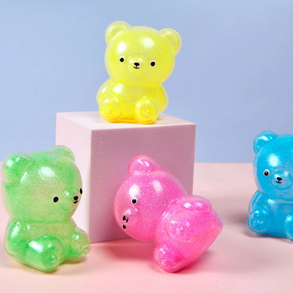 

4 шт. игрушки для снятия стресса компактные животные сжимаемые эластичные детские маленькие Мультяшные сжимаемые Детские наполнители в форме медведя