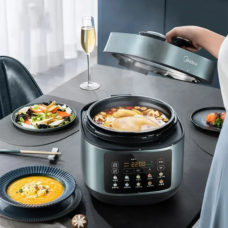 Midea High Pressure Cooker 5L Automatic Intelligent Rice Cooker 2 Inner Pots with Steamer Electric Pressure Cooker Multicooker 2