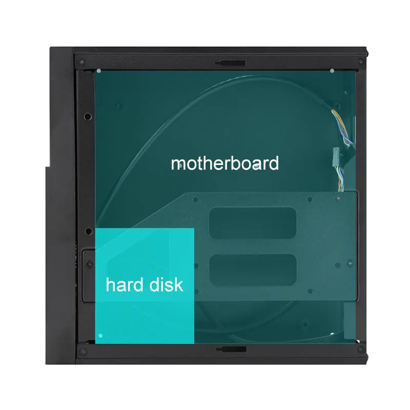 HTPC Case MINI-ITX Case SECC Fanless Mini ITX HTPC Chassis 3.5" Hard Drive Bay Vertical Stand Foot