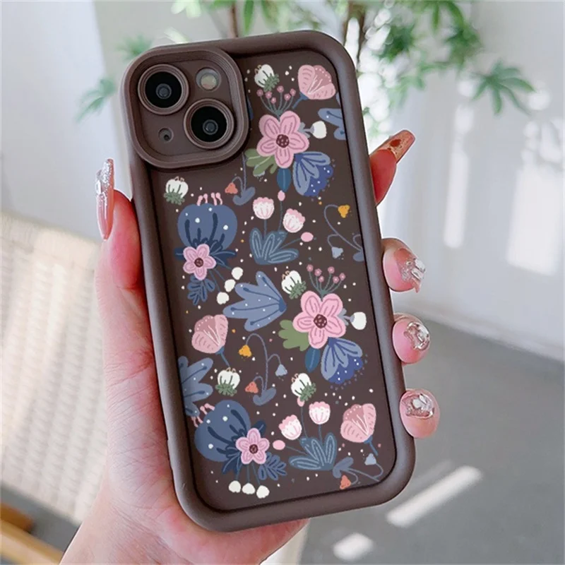 Daisy Flowers Pattern Silicone Protective Cartoon Phone Case