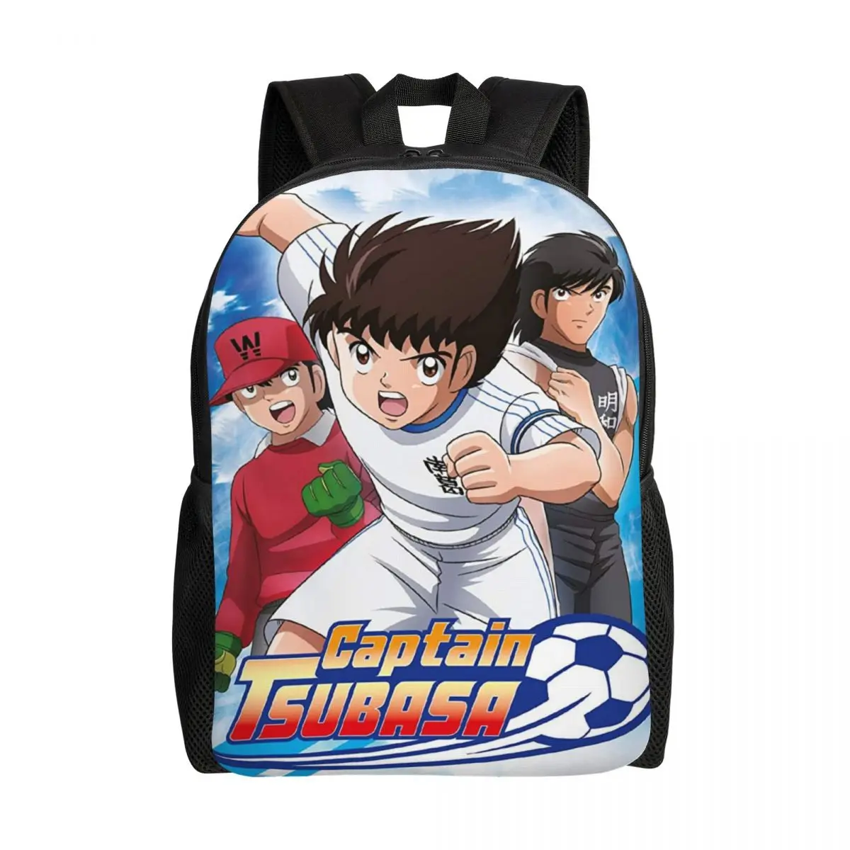 

3D Print Captain Tsubasa Backpack for Girls Boys Japanese Anime Manga School College Travel Bags Bookbag Fits 15 Inch Laptop