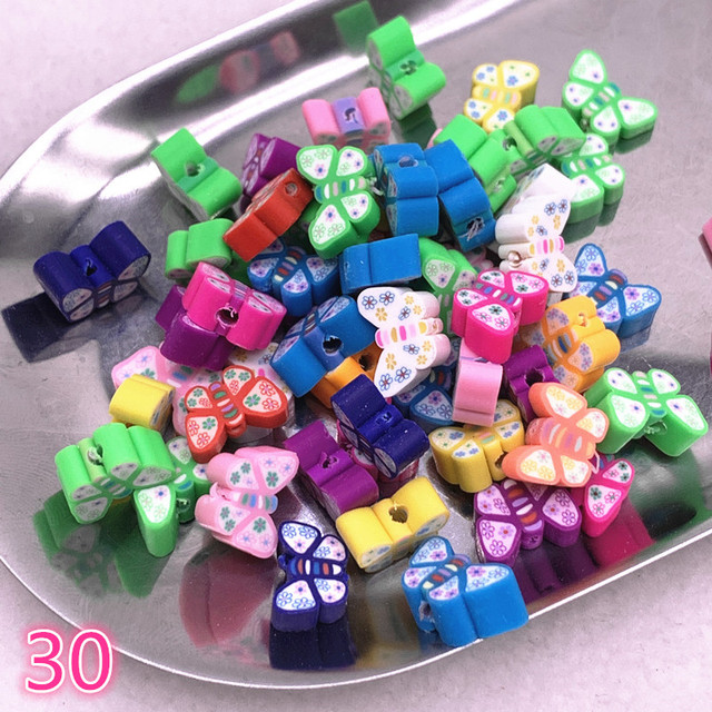 10mm Color Fruit Beads Polymer Clay Beads Polymer Clay Spacer Loose Beads for Jewelry Making DIY Bracelet Accessories