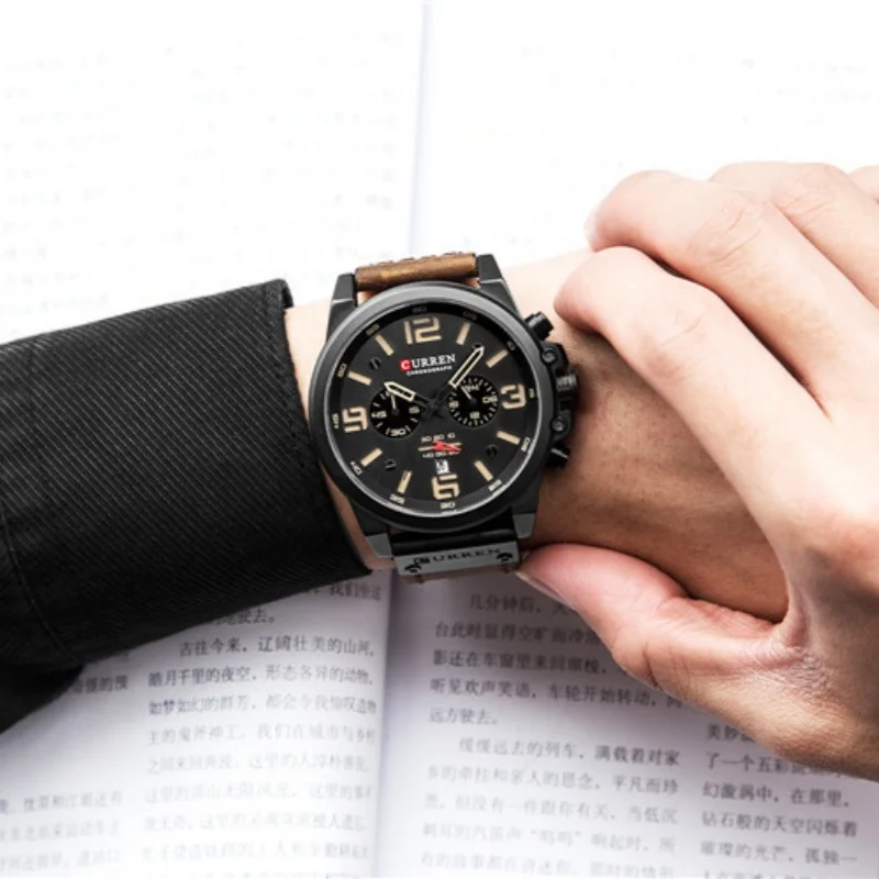 CURREN Nuovi Orologi Da Polso Al Quarzo Dal Design Cavo Rettangolare Crongrafo E Orologi Con Data Automatica Cinturino Sportivo In Silicone