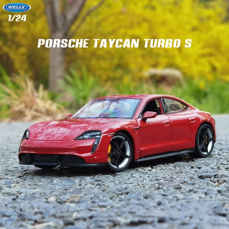 

Модель автомобиля Welly 1:24 Porsche Taycan Turbo S из сплава, имитация украшения, коллекция, Подарочная игрушка, литье под давлением, искусство B547