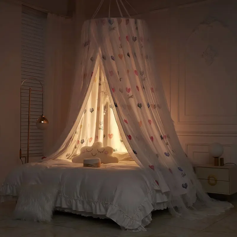 Double Layer Bed Curtain Princess Suspended Dome Mosquito Net Household Shading Curtain Bed Cover Mosquito Net Room Decor