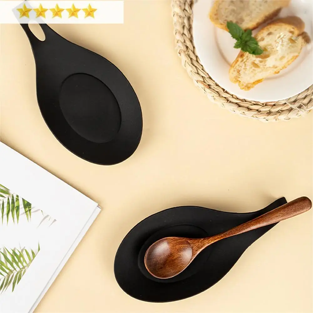 Kitchen Utensil Holder Silicone Spoon Rest Spatula Holder Heat Resistant Utensil Placemat Tray