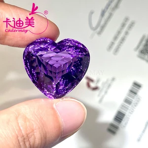 CADERMAY естественная форма сердца камень с аметистом для изготовления ювелирных изделий