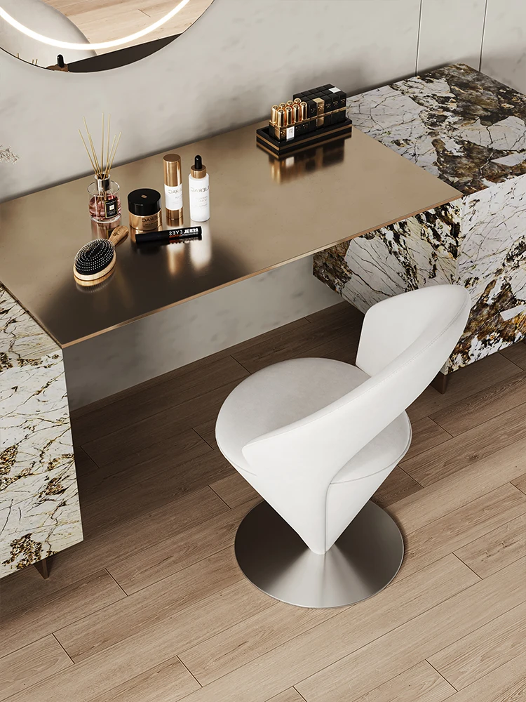 Light Luxury High Sense Dressing Stool Italian Girls for Bedroom Use Makeup Stool Home Cream Style Princess Chair Backrest