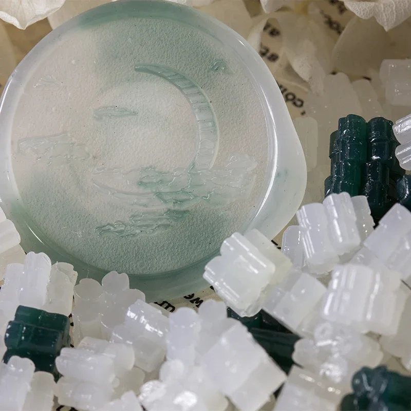 120pcs Jade-Textured Translucent Pearlescent Wax Beads for Sealing Stamps, DIY Crafts, Decorative Supplies