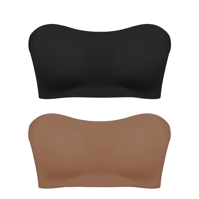 Soutien-gorge sans bretelles sans couture pour femmes, rembourré amovible, haut en soie glacée douce, sous-vêtements sans bretelles, sûr, antidérapant, Push Up, haut tubulaire Sexy