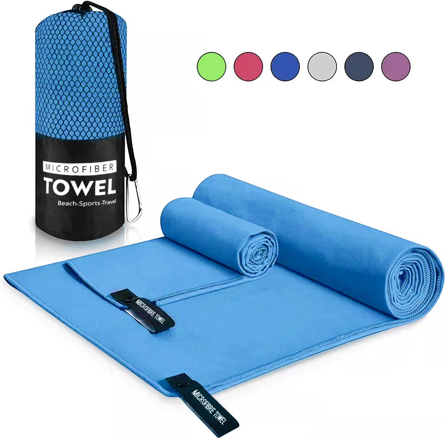 Microfiber Towel for Travel Sport Fast Drying Super Absorbent Large Hair Ultra Soft Lightweight Gym Swimming Yoga
