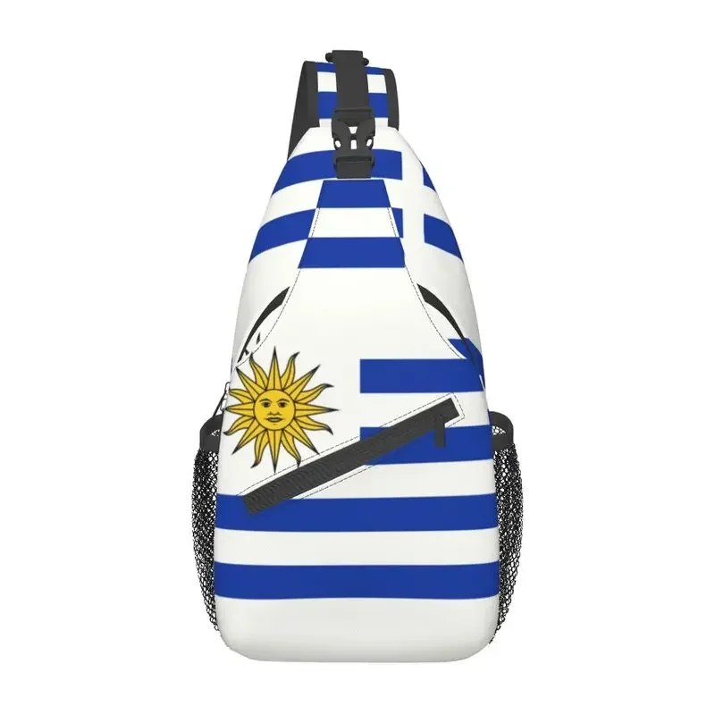 

Flag Of Uruguay Sling Crossbody Chest Bag Men Fashion Shoulder Backpack for Hiking