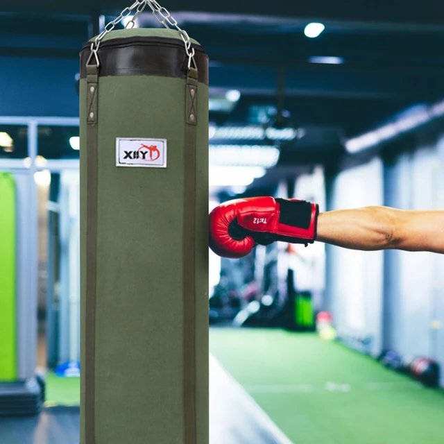 Punching Bag Thai MMA Training Fitness Workout Sandbags Boxing Bag With 2 Boxing  Punching Gloves Bandages -Red 