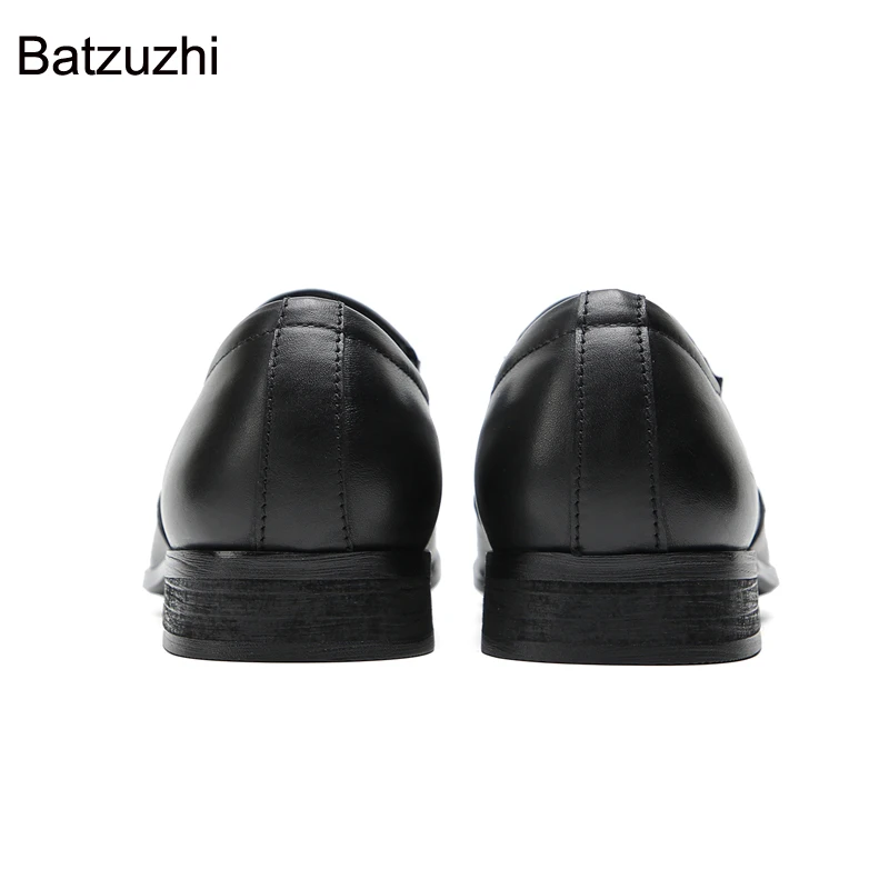 Batzuzhi New Fashion Men's Shoes Slip on Formal Business Leather Dress Shoes Men Pointed Toe Flats Black Leather Shoes Male!
