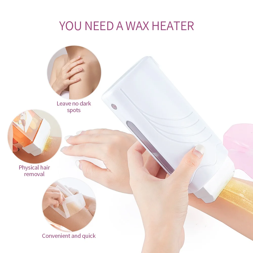 35W Rolling Depilatory Wax Heater Machine Portable Wax Cartridge Hair Removal Cream Fast Heating Home Epilator Waxing Warmer