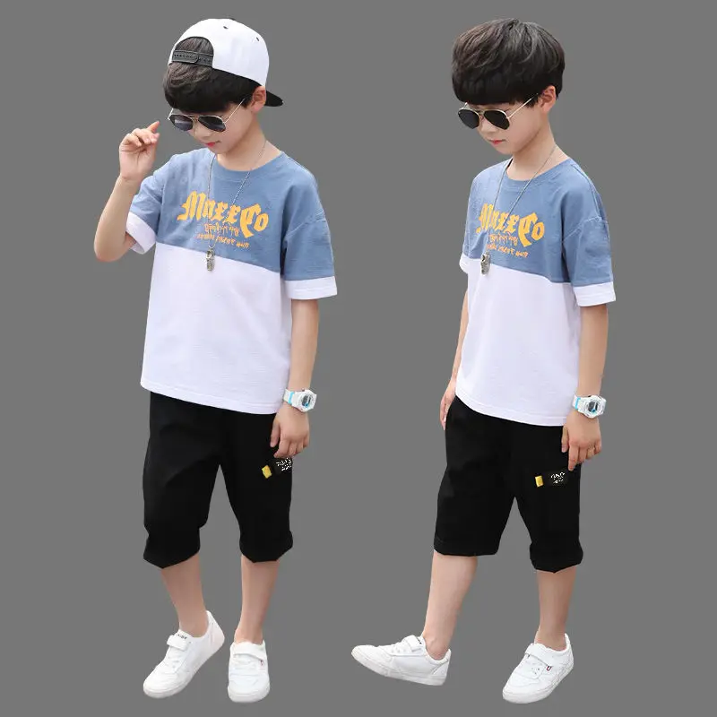 

Boys Clothing Sets Tracksuit Teen 6 8 9 10 12 Year Summer Casual Outfit T-shirt + Pants Boys Clothes Children Clothing Suit Kids