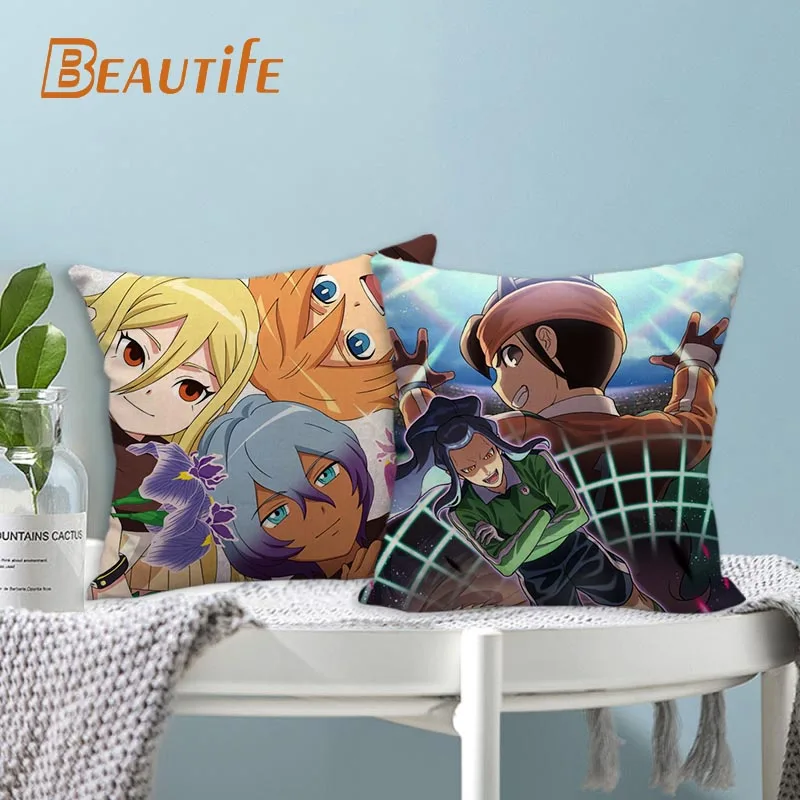 

Custom Inazuma Eleven Pillowcase Cartoon Wedding Decorative Cotton Linen Pillow Case For Home Pillow Cover 45X45cm One Side