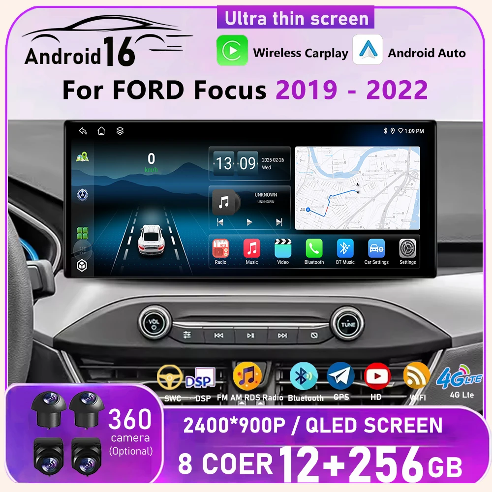 Carplay inalámbrico 2400*900P Android 16 Auto Bluetooth WIFI