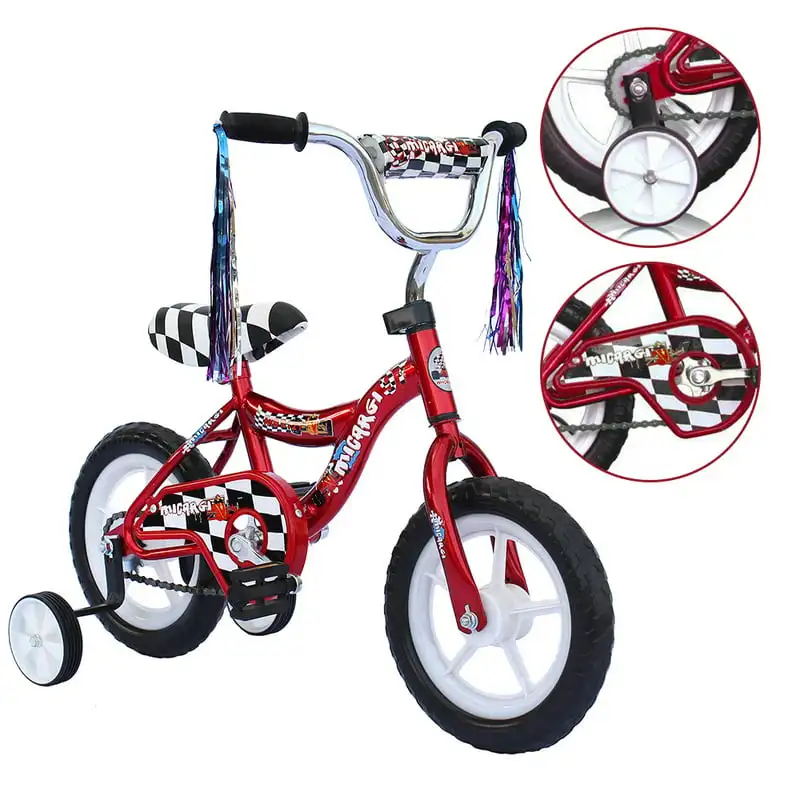 

Wonderplay Boys' and Girls' Bike, 12" 's Bicycle for 2-4 Years Old, EVA Tires, Training Wheels with Coaster Brake Red