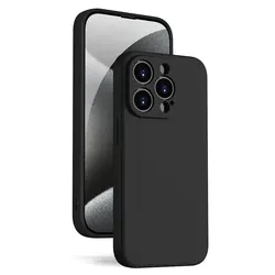 Premium Square Liquid Silicone Shockproof Phone Case - Black Soft Back Cover - iPhone 7 or 8 (Black Case)
