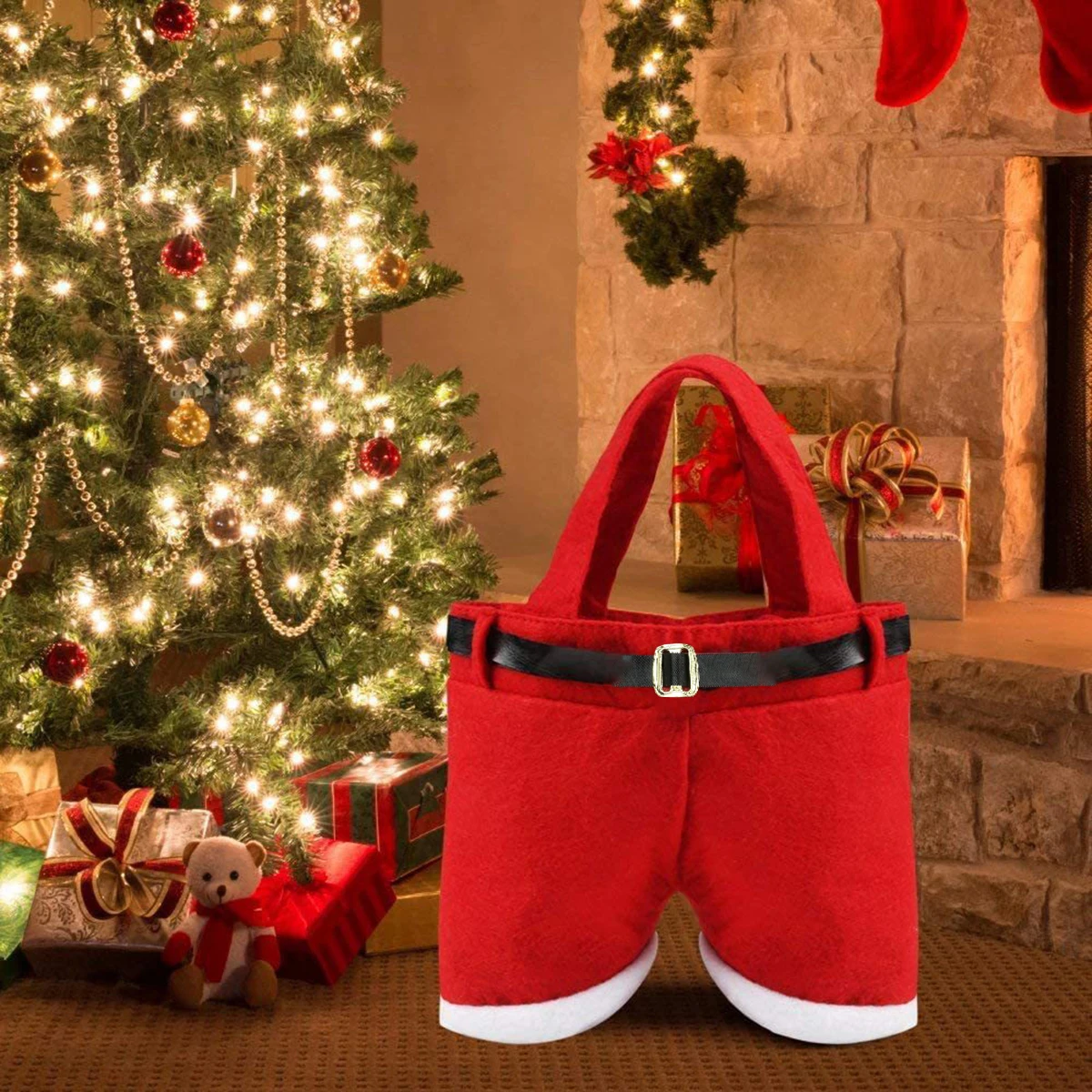 Festive Santa Shorts Holiday Gift Bag