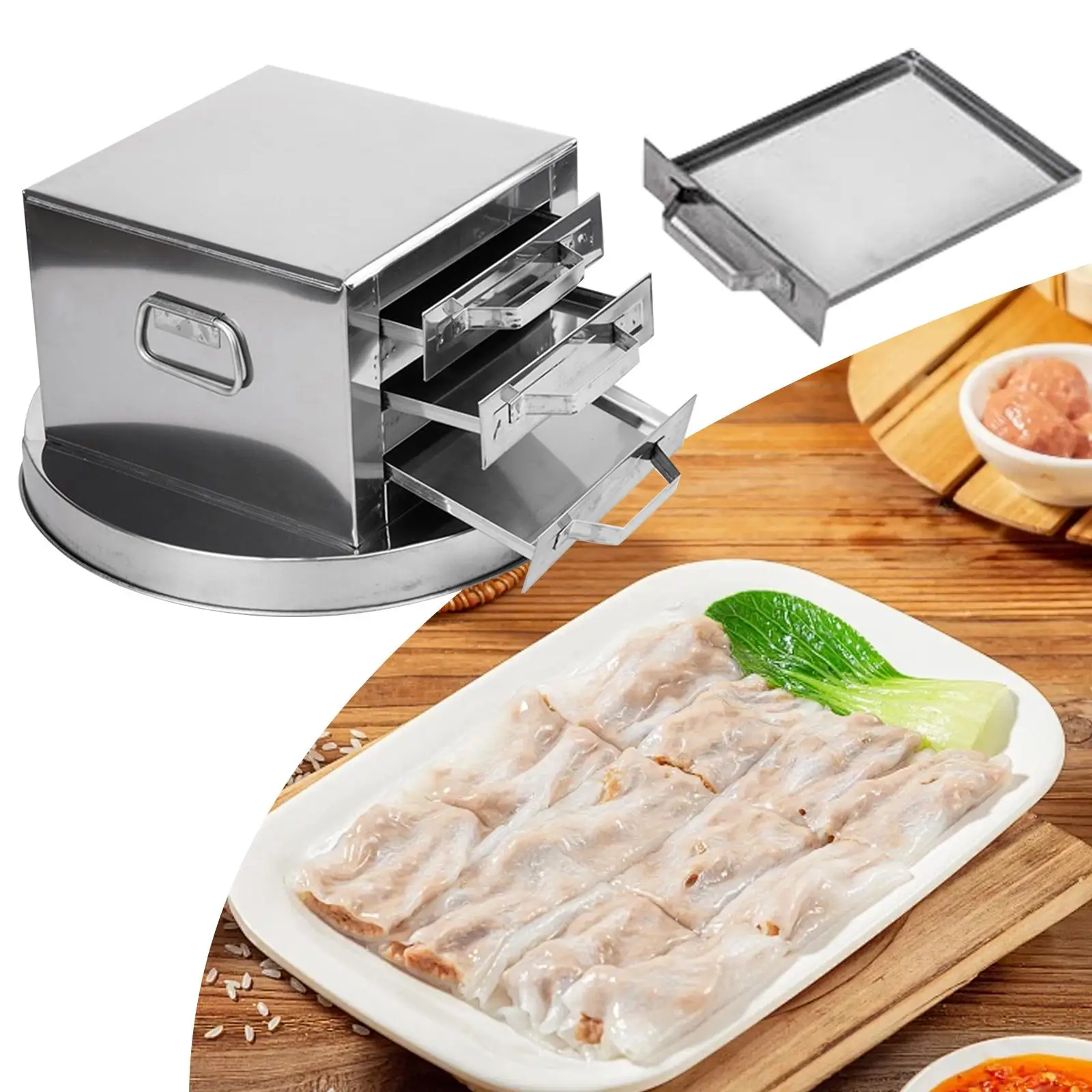 Rice Roll Steamer Cookware Drawer Steaming Machine for Home Use Kitchen Accs 3