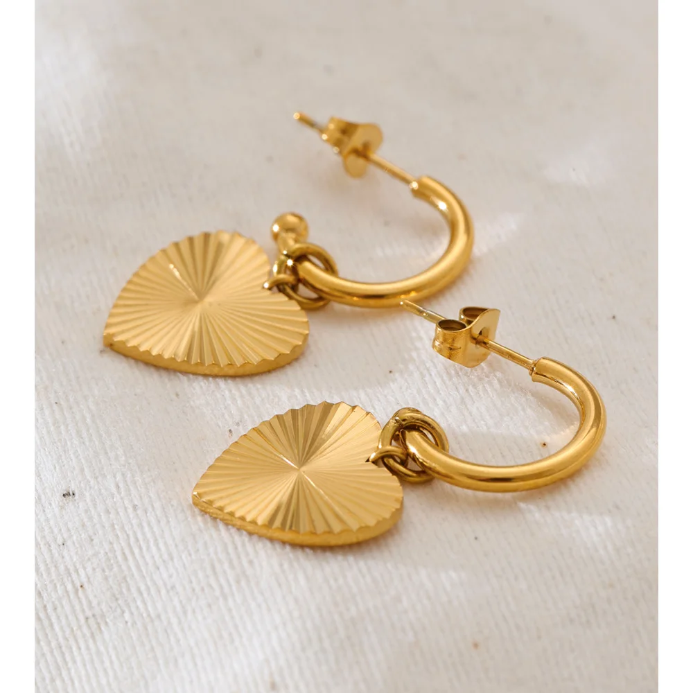 Yhpup Stainless Steel Heart Drop Dangle Earrings