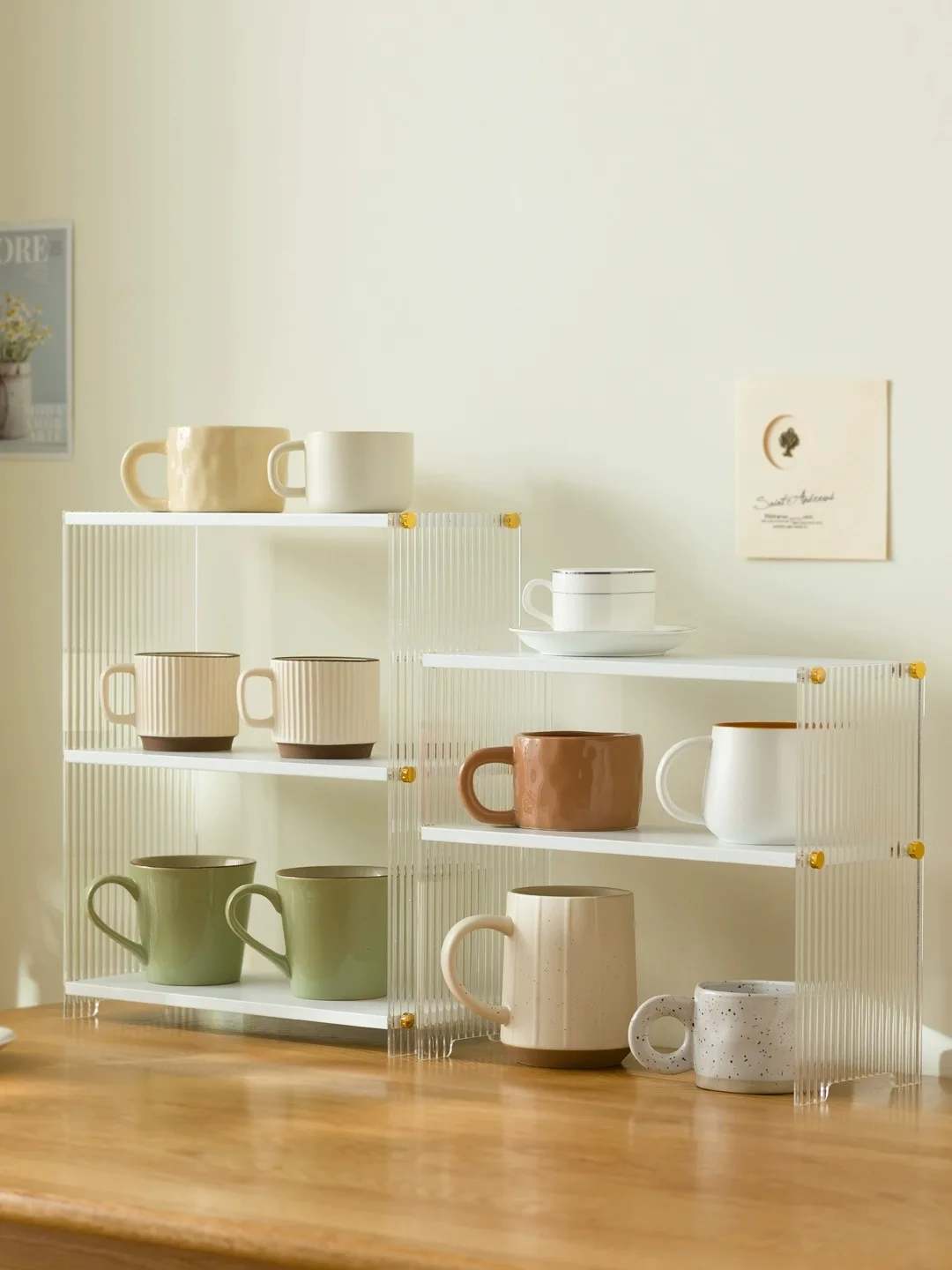 

Dining table storage artifact snacks layered acrylic large-capacity cup holder desktop shelf living room coffee table