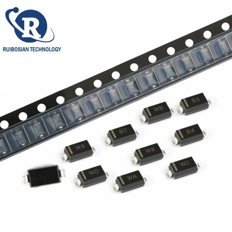 100 Pz Smd Diodo Zener Sod-123 Muslimex W1 Muslimyw2 Muslimb W3 Bzt52C3V6 W4 Muslimw5 Muslimah W6