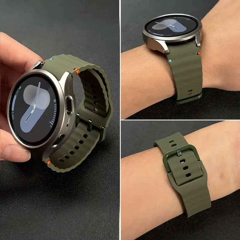 Enhanced Silicone Bracelet for Galaxy Watch - Seamless Design for Comfort and Style