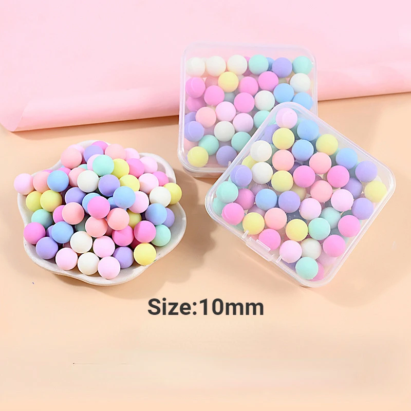 1Box Macaron Farben 6-10mm Runde Nicht-poröse Kleine Kugel Lose Nette Perlen DIY Telefon Fall handgemachte Füllung Zubehör Materialien – Detail 8