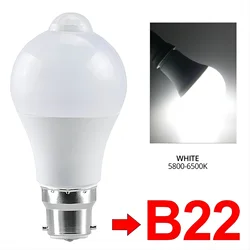 Motion - Activated Smart LED Light Bulb with Dusk - to - Dawn Sensor (B22 White)