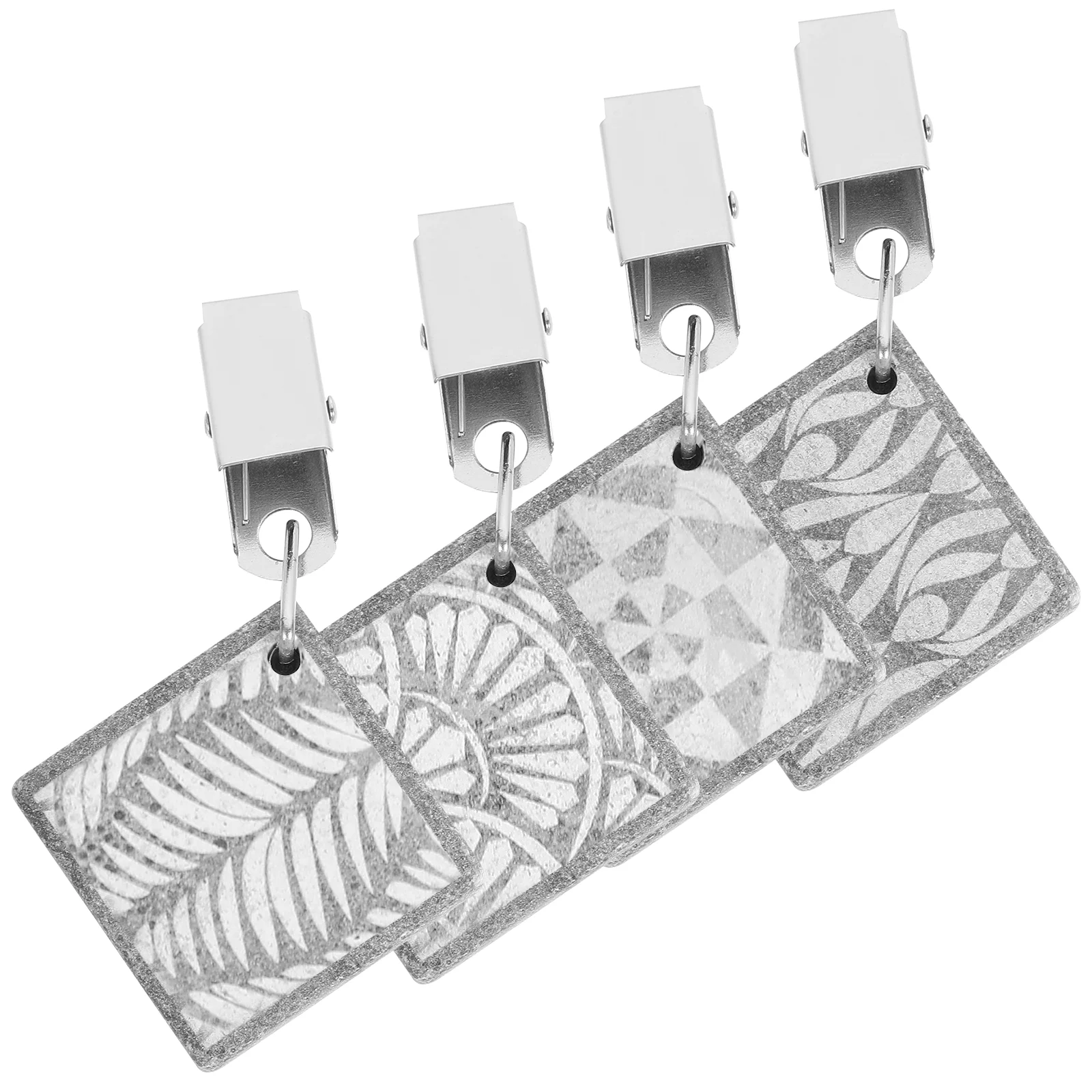 

4pcs Table Covers Pendant Stones with Metal Clamps Picnic Tablecloth Weights