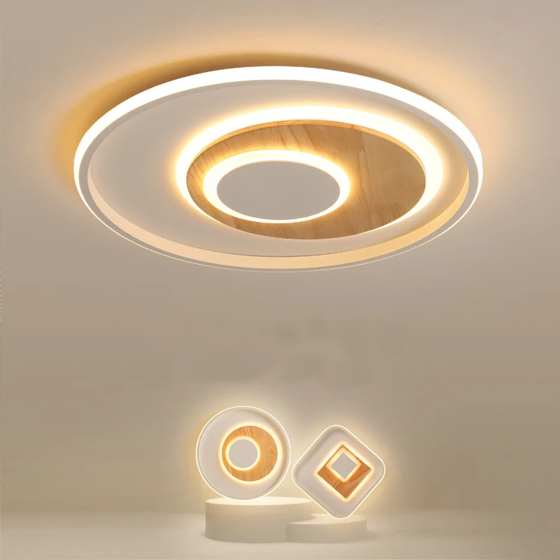 

Nordic Bedroom Led New Simple Modern Ceiling Light Ultra-Thin Log Room Light Warm Balcony Aisle Light