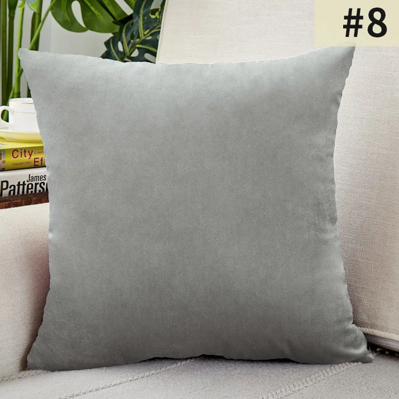 Luxurious Velvet Solid Color Decorative Throw Pillow Cover for Sofa and Living Room Decor