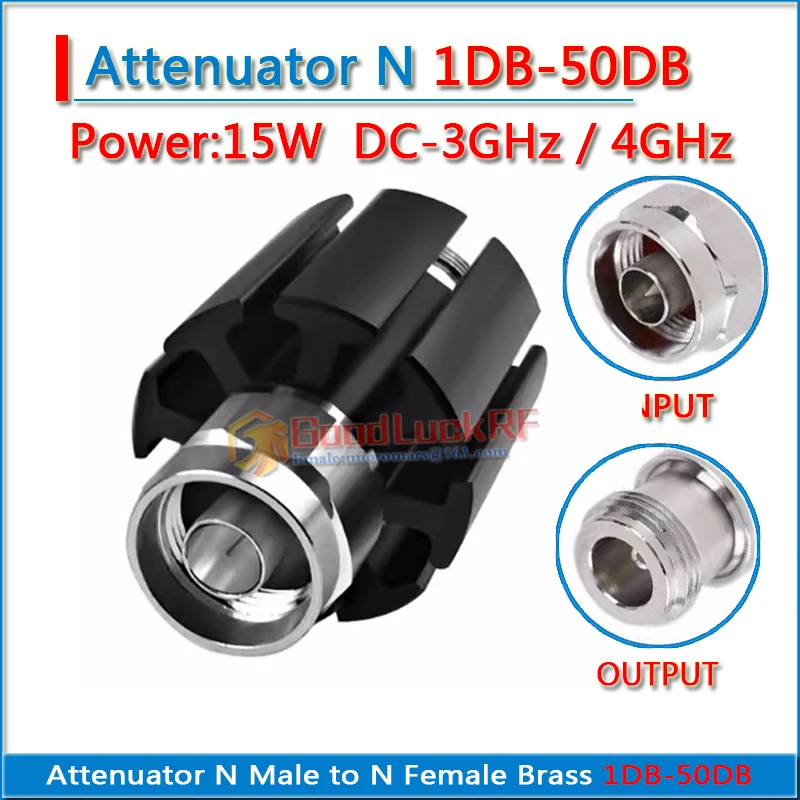 15W Potenza L16 N Maschio A N Femmina Attenuatore 0-3Ghz 0-4Ghz 50 Ohm Connessione Rf Diritta 1/2/3/5/6/10/15/20/25/30/40/50Db