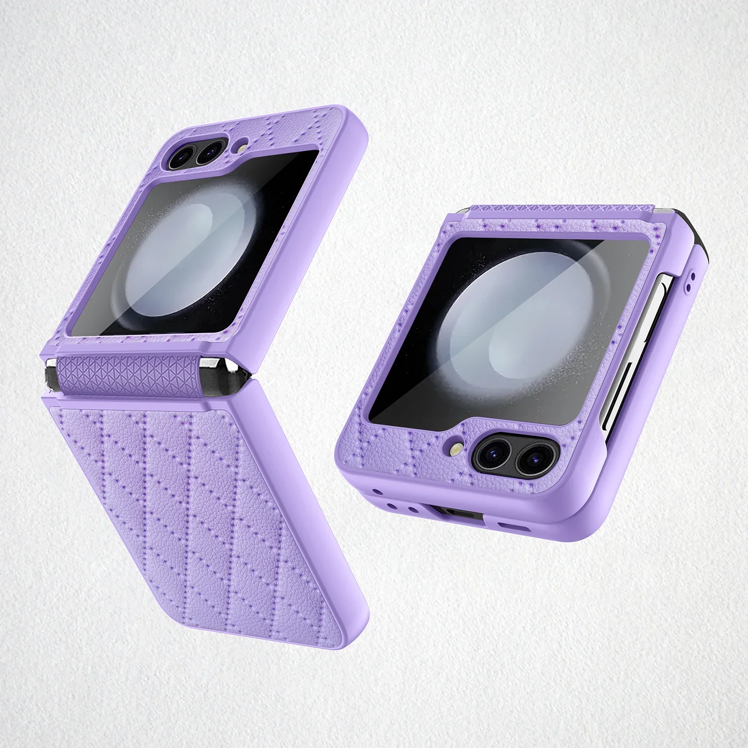 Rhombus Leather Shockproof Hard Shell Phone Case