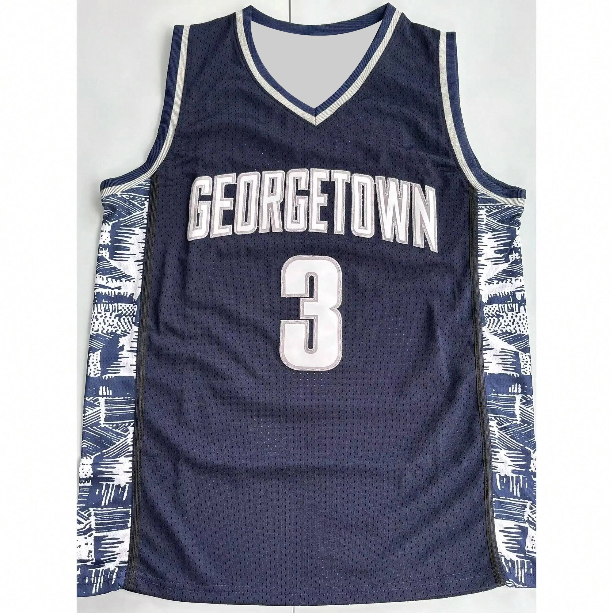 Men's Georgetown Collegiate Athletic Iverson retro basketball jersey adult training ball shirt men clothing tee tops