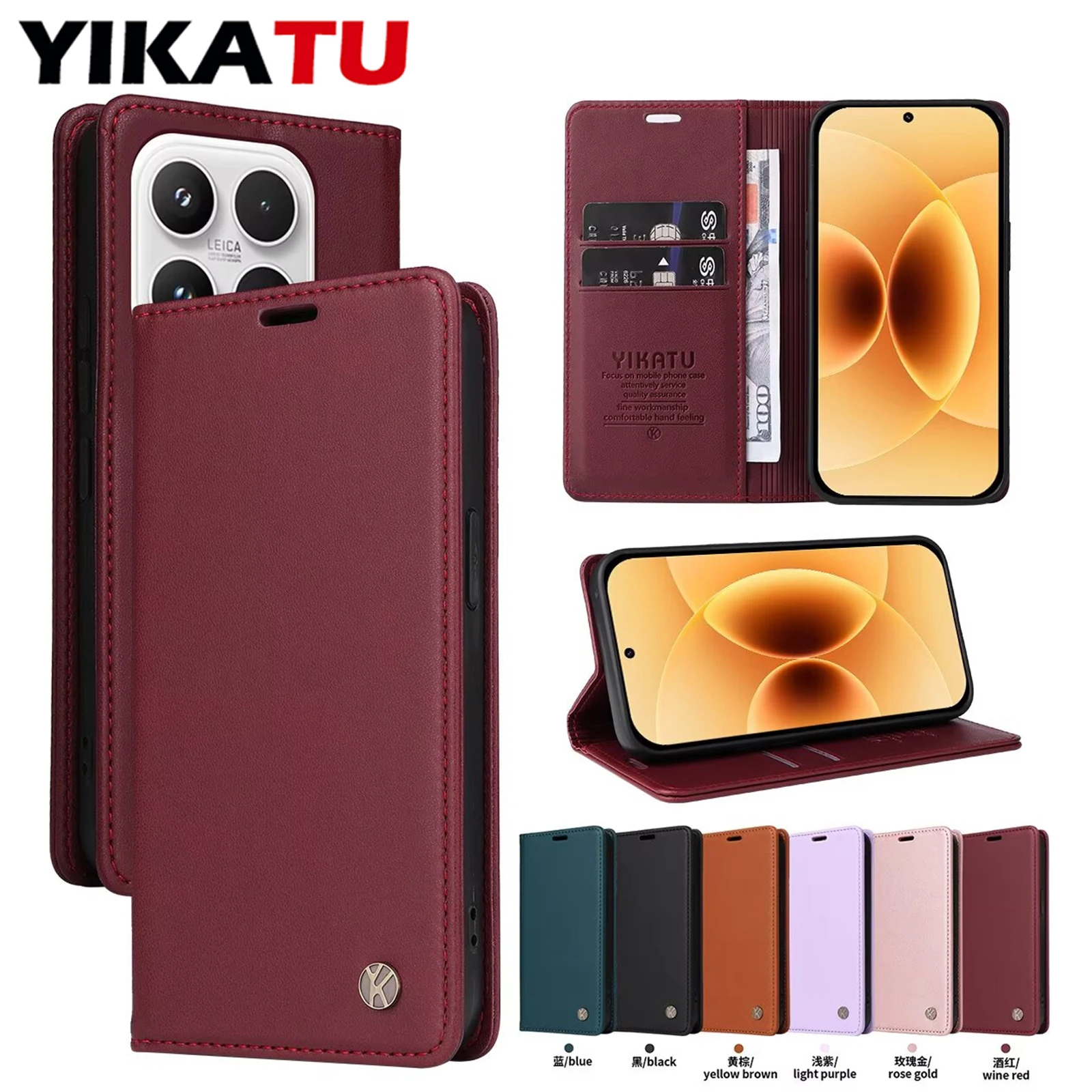 Enhanced Leather Wallet Case with Stand and Card Holder