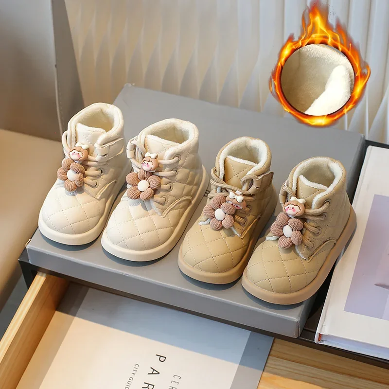 Botas Para Niña Plush Children Snow Boots Winter New Soft Soled