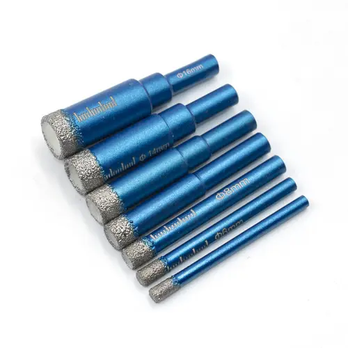 Diamond Brazed Dry Drilling Bit Porcelain Cup Saw Ceramic Marble Granite Tile Hole Opener Hole Saw Cutter 1Pc 5-16mm Round Shank - Image 2