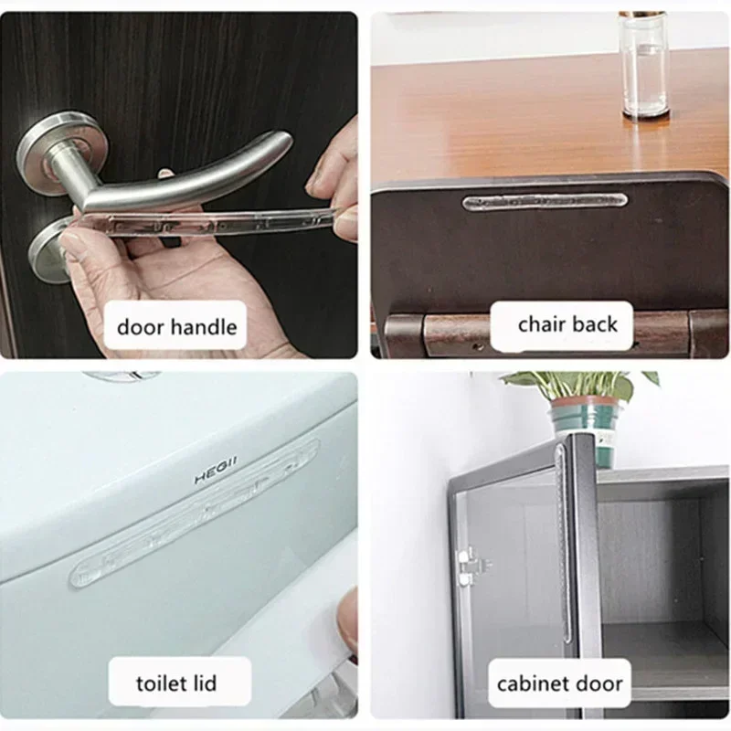 Silicone Door Stopper Self Adhesive Pads Cabinet Bumpers Wall Protector Furniture Refrigerator Anti-crash Pad 1 Sheet