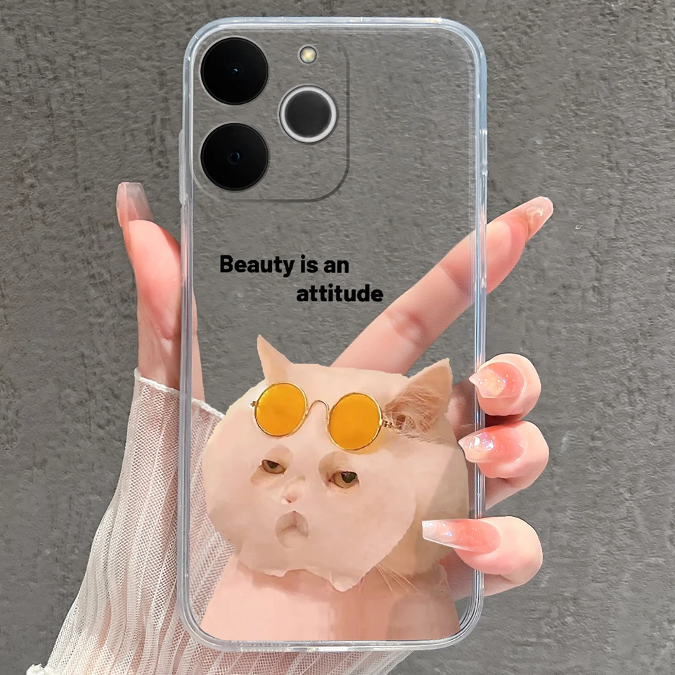 Cat Whale Anti-Fingerprint Transparent Phone Case