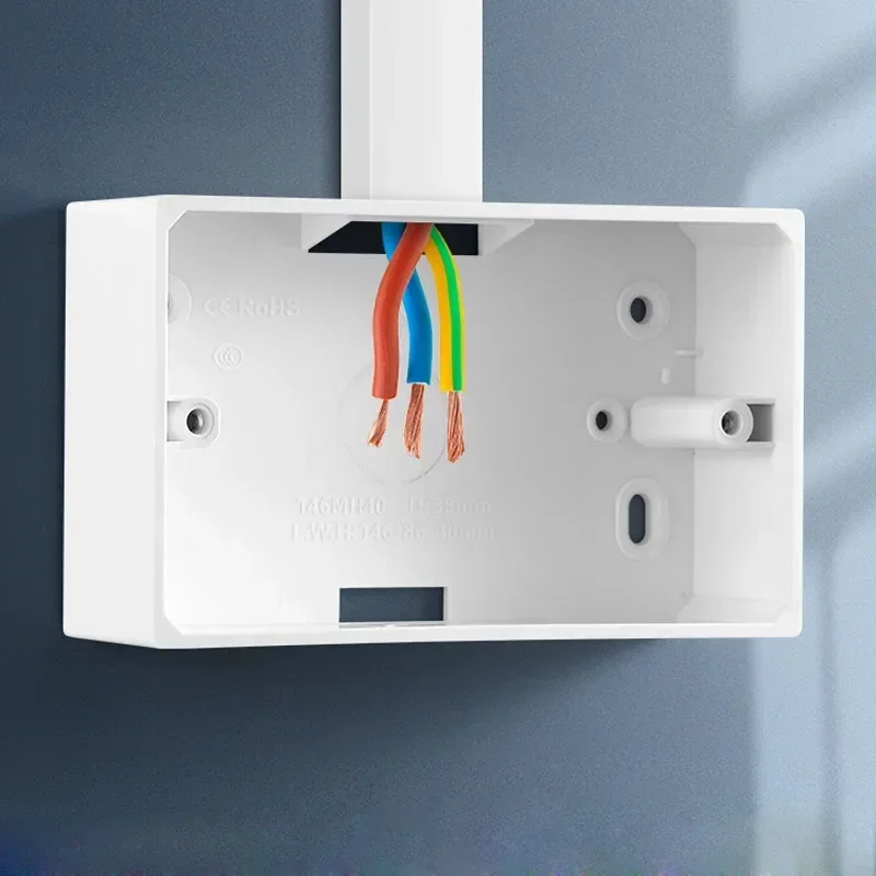 Wall Surface Mounted Junction Box, 146mm x 86mm, for Switch and Outlet Installation