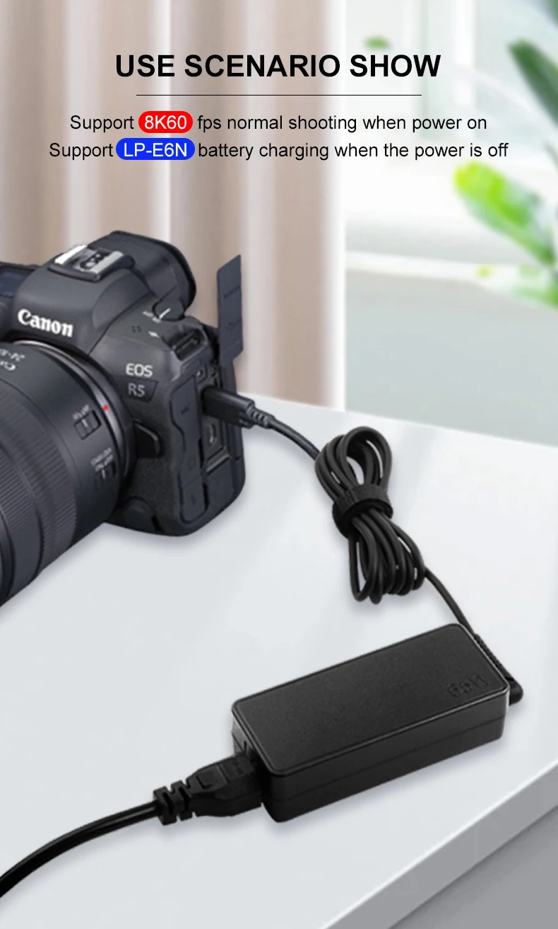 PD, Tipo-C, USB-C, PD-E1, Canon EOS R6,