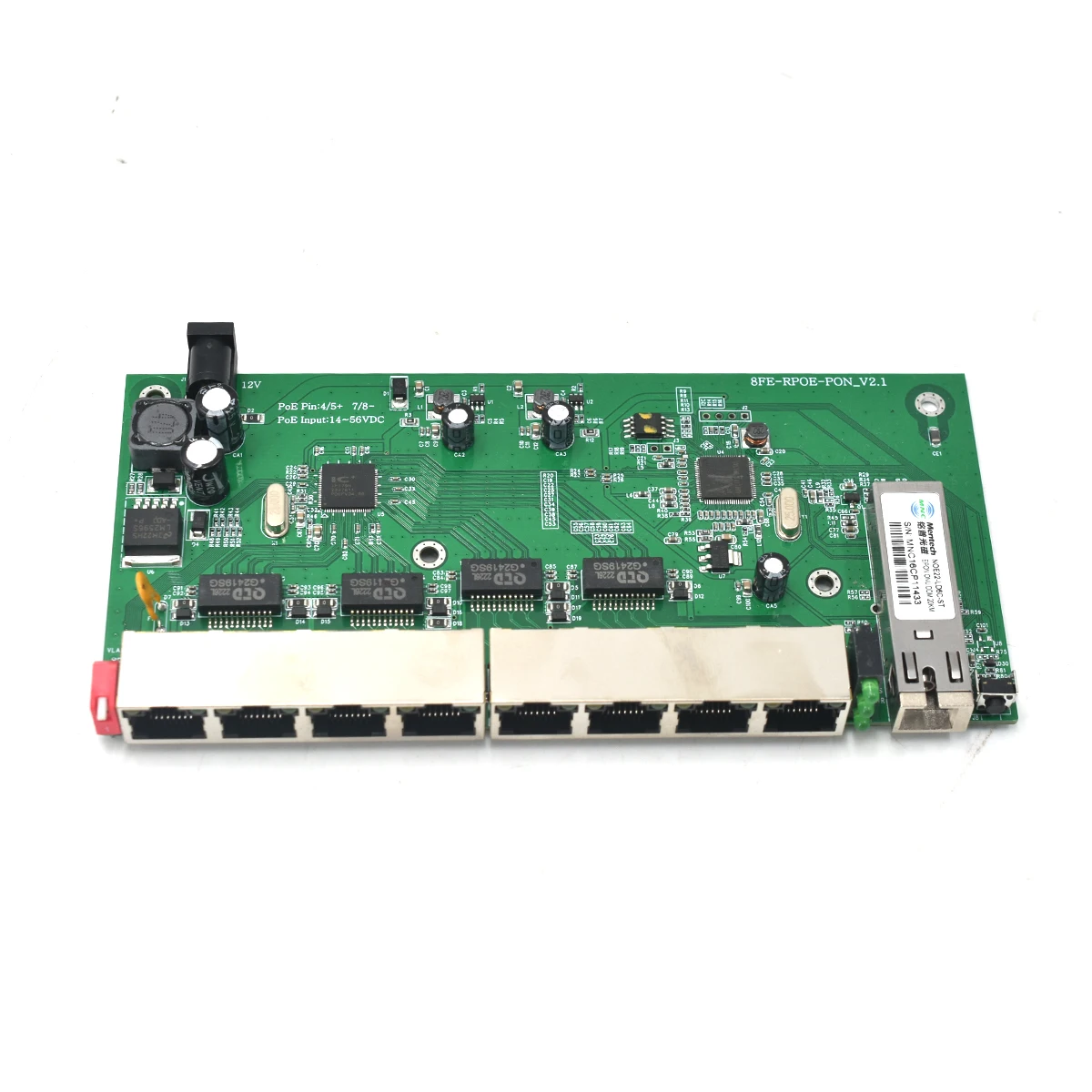 Reverse POE ONU 8FE POE GEPON ONU ONT PCB Board, Reverse POE ONU 8FE
