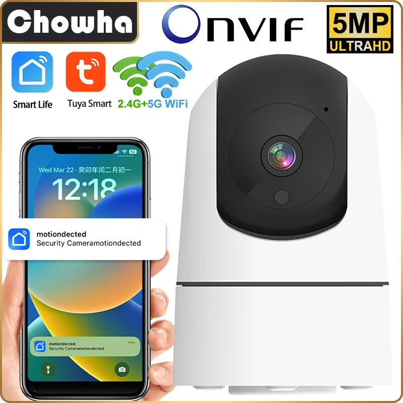Onvif Tuya Wifi Ip Camera 5Mp Indoor Wireless Security Surveillance Camera Auto Tracking Baby Monitor Smart Home Cctv Ip Camera