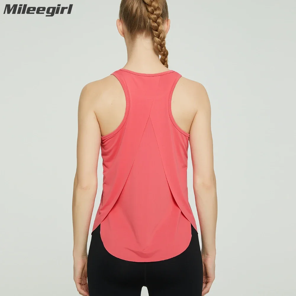 STOUREG Racerback Yoga Tank Top Women's Quick Dry Sports Vest Fitness Gym Top Workout Yoga Shirts Workout Top Sports Clothing