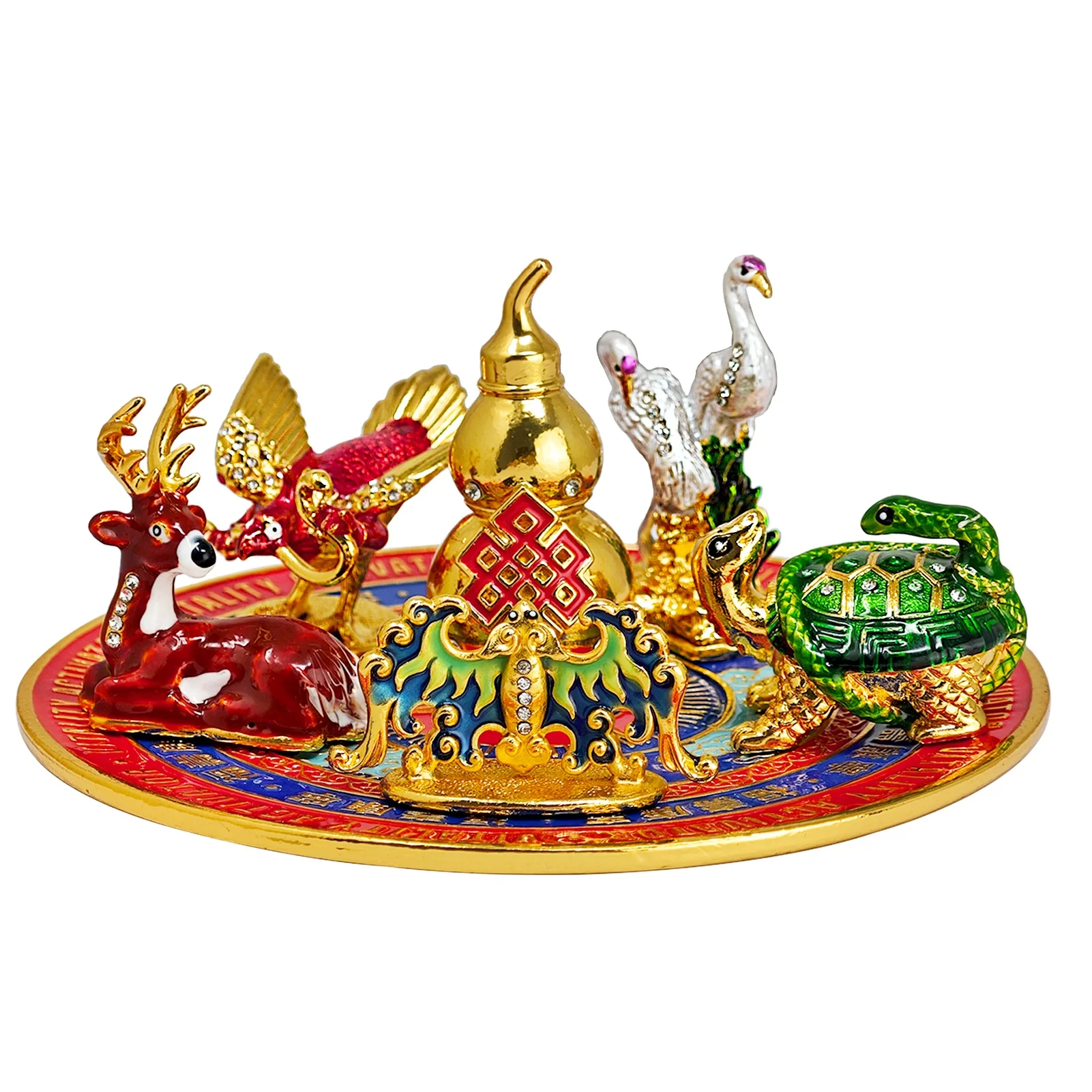Feng Shui Vitality Activator Plate 6 Blessing Fortunev Wealth and Good Amulet Statue 3